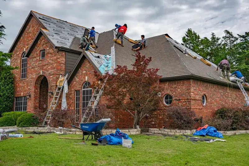 Roofing work in progress